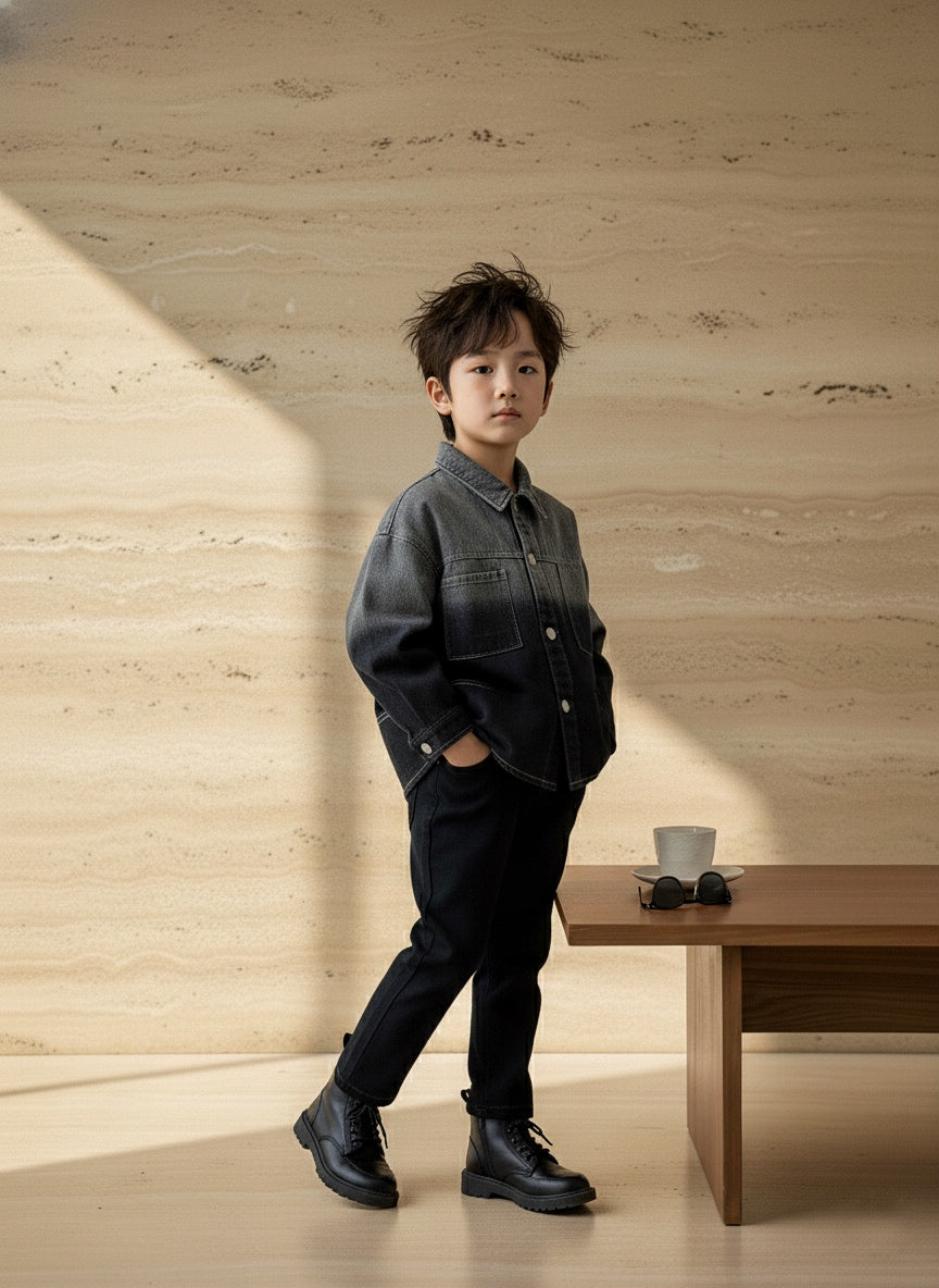 Fade Black Denim Set