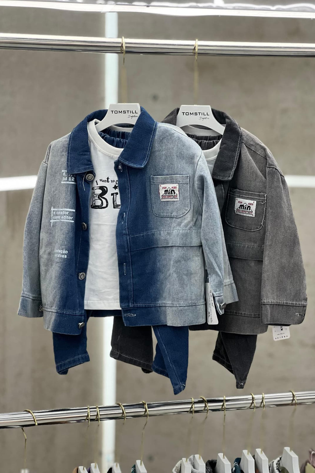 Two-Tone Washed Denim Set